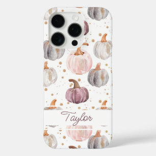 Waterverf Pompoenpatroon met naam iPhone 16 Pro Hoesje
