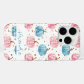 Waterverf Pompoenpatroon met naam Case-Mate iPhone Case (Achterkant (horizontaal))