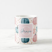 Waterverf Pompoenpatroon met naam Koffiemok (Center)