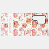 Waterverf Pompoenpatroon met naam Samsung Galaxy Hoesje (Achterkant horizontaal)