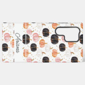 Waterverf Pompoenpatroon met naam Samsung Galaxy Hoesje (Achterkant horizontaal)