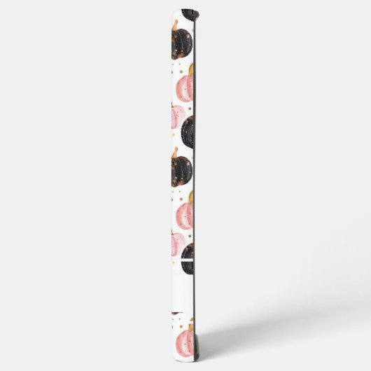 Waterverf Pompoenpatroon met naam Samsung Galaxy Hoesje (Linkerkant)