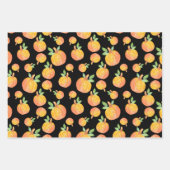 Waterverf pompoenpatroon zwarte achtergrond inpakpapier vel (Voorkant 2)