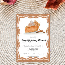 Waterverf Pompoentaart Esdoornbladeren Thanksgivin