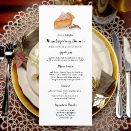 Waterverf Pompoentaart Esdoornbladeren Thanksgivin Menu