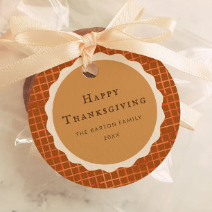 Waterverf Pompoentaart Gelukkig Thanksgiving Bedankjes Labels