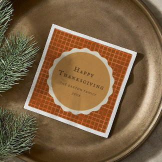 Waterverf Pompoentaart Gelukkig Thanksgiving Servet