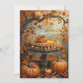 Waterverf pompoentaart herfstbladeren Thanksgiving Feestdagenkaart (Voorkant)