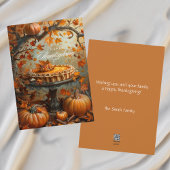 Waterverf pompoentaart herfstbladeren Thanksgiving Feestdagenkaart