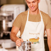 Waterverf Pompoentaart Thanksgiving Chef Standaard Schort