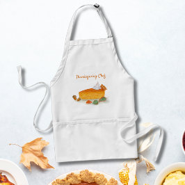 Waterverf Pompoentaart Thanksgiving Chef Standaard Schort