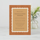 Waterverf Pompoentaart Thanksgiving-diner Kaart (Staand voorkant)