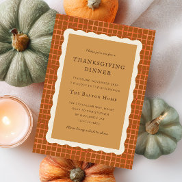 Waterverf Pompoentaart Thanksgiving-diner Kaart