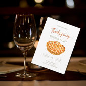 Waterverf Pompoentaart Thanksgiving Dinnerfeest Kaart