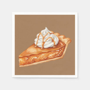 Waterverf Pompoentaart voor Thanksgiving Servet