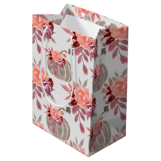  Waterverf Pompoenvlees Baby shower ompakken Pak Medium Cadeauzakje (Achterkant Gekanteld)