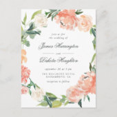 Waterverf ponden en Eucalyptus Wreath Weddenschap Uitnodiging Briefkaart (Voorkant)