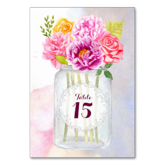 Waterverf ponden Rozen Rustic Mason Jar Wedding Kaart