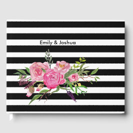 Waterverf Ponies and Stripes Wedding Guest Book Gastenboek