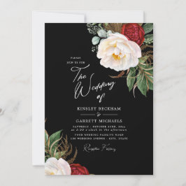 Waterverf Ponies  Black Wedding Kaart