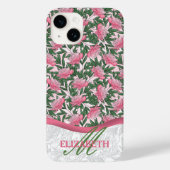 Waterverf Ponies Floral Pattern Roze Monogram Case-Mate iPhone Case (Achterkant)