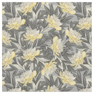 Waterverf Ponies Floral Pattern Yellow   Grijs Stof