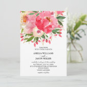 Waterverf Ponies Floral Wedding Invitations (Staand voorkant)