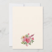 Waterverf Ponies Floral Wedding Invitations (Achterkant)