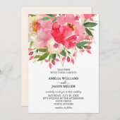 Waterverf Ponies Floral Wedding Invitations (Voorkant / Achterkant)