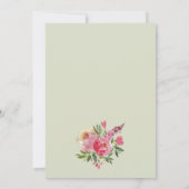 Waterverf Ponies Floral Wedding Invitations (Achterkant)
