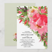Waterverf Ponies Floral Wedding Invitations (Voorkant / Achterkant)