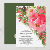 Waterverf Ponies Floral Wedding Invitations (Voorkant / Achterkant)