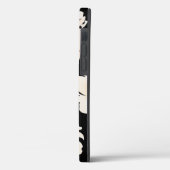 Waterverf pony bloeit in zwarte speck iPhone case (Achterkant / Links)