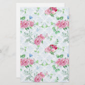 waterverf pony, waterverf vlinder briefpapier (Voorkant / Achterkant)