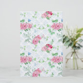 waterverf pony, waterverf vlinder briefpapier (Staand voorkant)