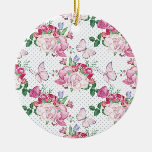 waterverf pony, waterverf vlinder keramisch ornament (Voorkant)