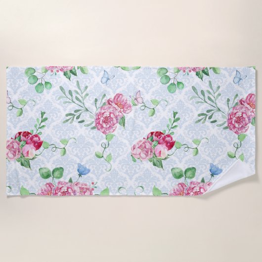 waterverf pony, waterverf vlinder strandlaken (Voorkant)