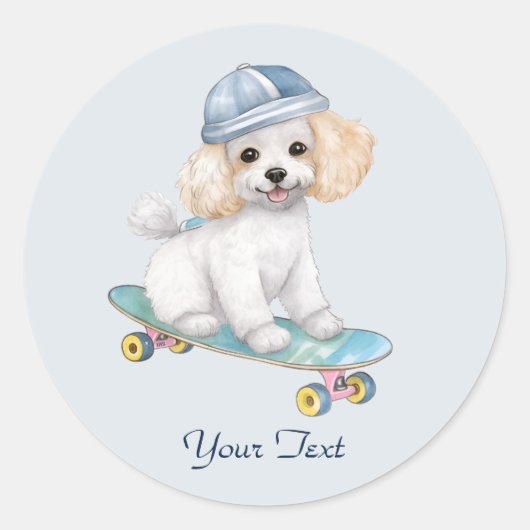 Waterverf Poodle Sticker (Voorkant)