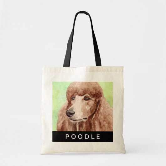Waterverf Poodle Tote Bag (Voorkant)