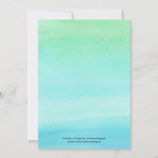 Waterverf Pool Party Birthday Invitation Kaart (Achterkant)