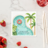 Waterverf Pool Party | Kinder zomerverjaardag Servet (Insitu)