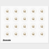Waterverf Poolbeer Kerst Retouradres Ronde Sticker (Vel)