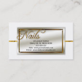 Waterverf Poolse Nail Salon | Stijlvol Faux Gold Visitekaartje (Achterkant)
