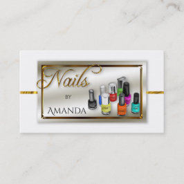 Waterverf Poolse Nail Salon | Stijlvol Faux Gold Visitekaartje