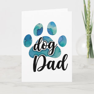 Waterverf Pootafdruk Hond Papa Huisdierliefhebber Kaart