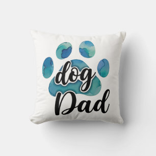 Waterverf Pootafdruk Hond Papa Huisdierliefhebber  Kussen