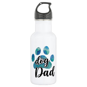 Waterverf Pootafdruk Hond Papa Huisdierliefhebber  Waterfles