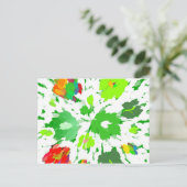 Waterverf Pop Art Floral Briefkaart (Staand voorkant)