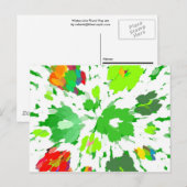 Waterverf Pop Art Floral Briefkaart (Voorkant / Achterkant)