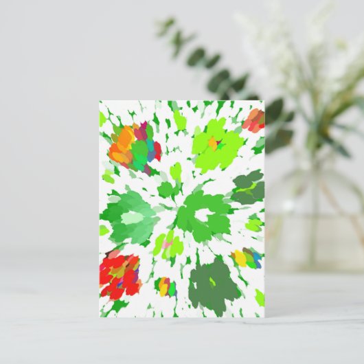 Waterverf Pop Art Floral Briefkaart (Staand voorkant)